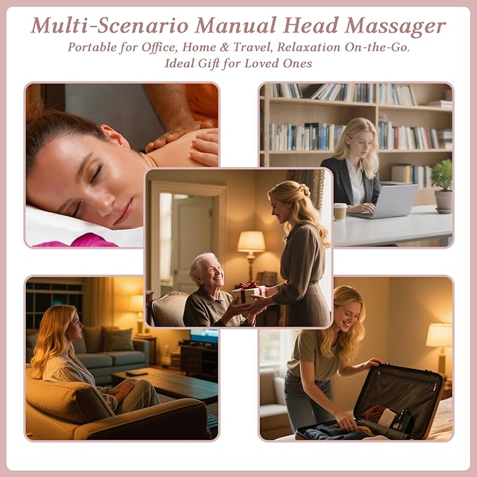 GSHOW Scalp Massager Handheld Comb Resin Relax Massage Tool - Manual Relaxation Tool for Soothing Head Massage - Set of 2