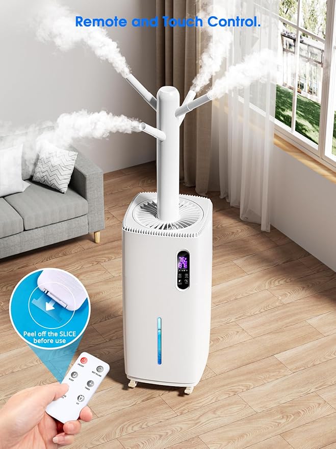 26L/5.7Gal Humidifier Large Room 3000 ftยฒ, Supersized Cool Mist, 38H Quiet Humidifiers for Bedroom, 2000mL/h Mist Output, Touch/Remote Control, Humidifiers for Home, Whole House, Plant, White