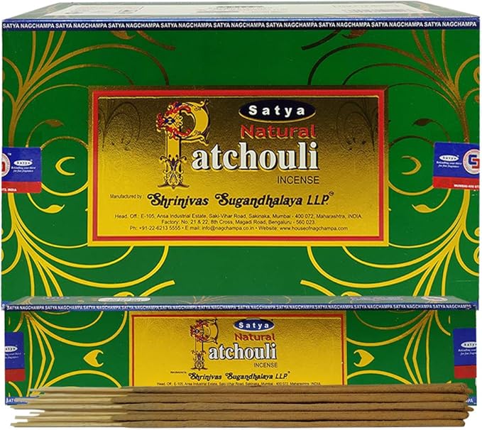 Natural Patchouli Incense Sticks and Incense Stick Holder Bundle Insence Insense Satya Incense