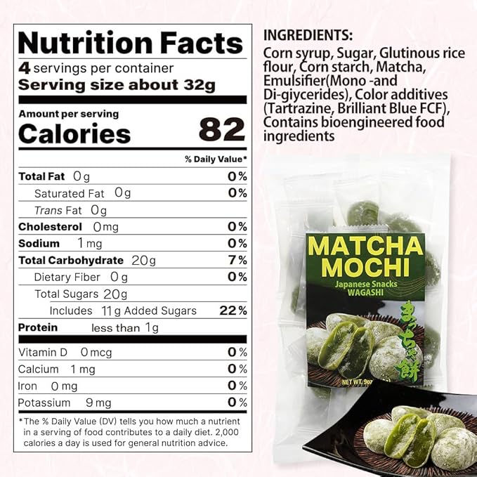 Matcha Mochi Candies – Japanese Green Tea Rice Cake, Authentic Matcha Wagashi, Individually Wrapped, Soft & Chewy Mochi Snack, japanese snacks, Japanese food 9oz (260g)
