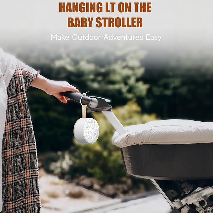 Sound Machine with 24 Relaxing Nature Sounds,Sleep Portable Travel White Noise Machine for Home,Office,Nursery,Timed and Adjustable with Lights Sound Machine