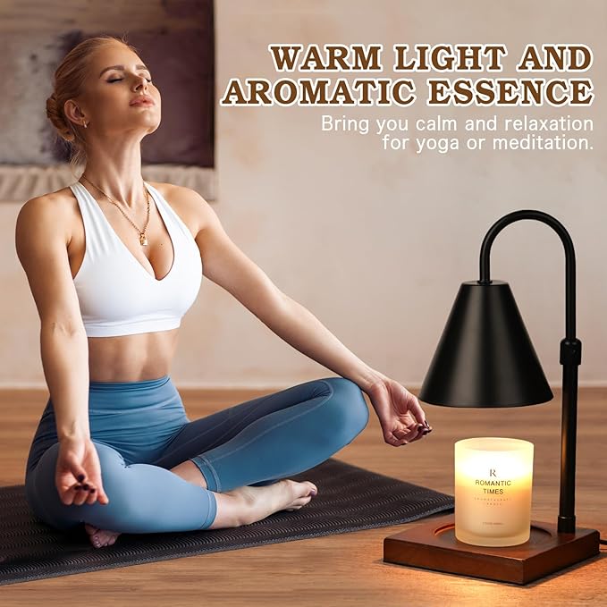 Modern Candle Warmer Lamp 2 Pack, Dimmable Candle Lamp Warmer with Timer, for Women Who Have Everything,Gifts for Mom,Adjustable Men's Candle Lamp, Cozy Living Room Bedroom Decor,Black