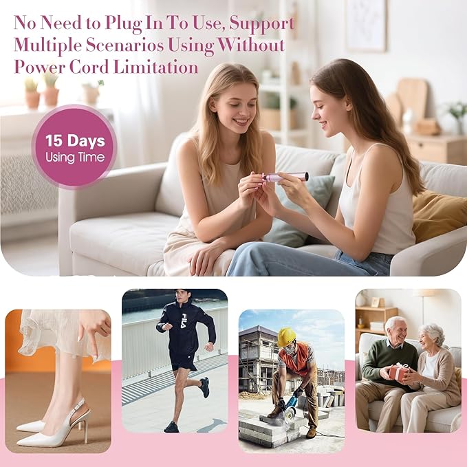 Electric Foot Callus Remover, 2 in 1 Callus Remover for Feet, 9 Adjustable Speeds with Sandpaper Disk and Nail Drill Bits, Digital Display, Rechargeable Pedicure Tools for Dead Skin(Pink)