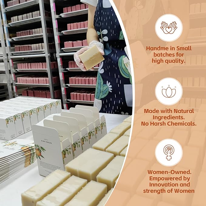 Natural Amor Handmade Spa Gifts for Women, Relaxing 5pcs Spa Gift Set for Women Including Citrus Handmade Soap Bar, Soy Candle, Bath Salt, Bath Bomb