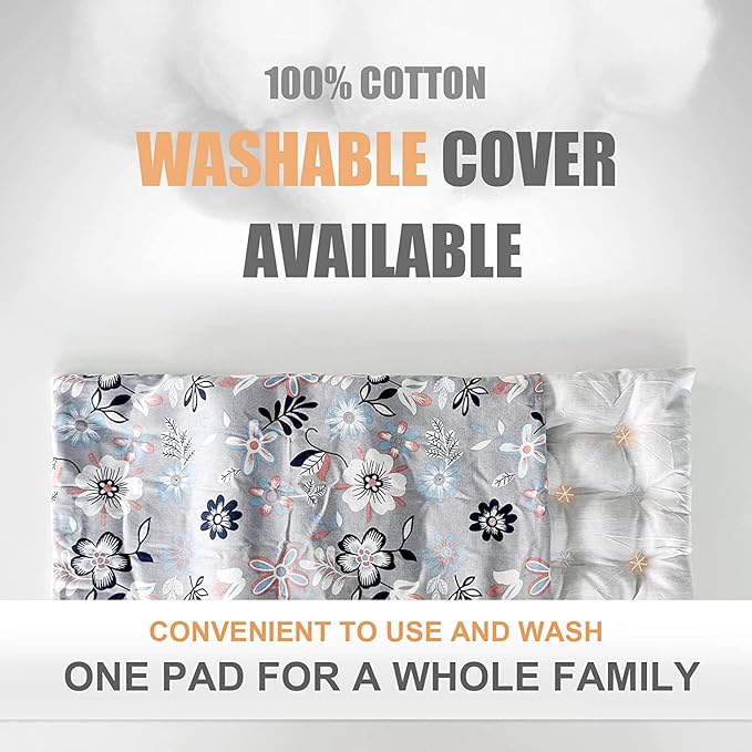 UNCN Wide Microwave Heating pad with Washable Cover 9.5x16in Microwavable Hot Pad for Neck Shoulder, Cramps, Back Pain Relief, Cordless Warm Compress Weighted Moist Heat Pack for Aches, Unscented