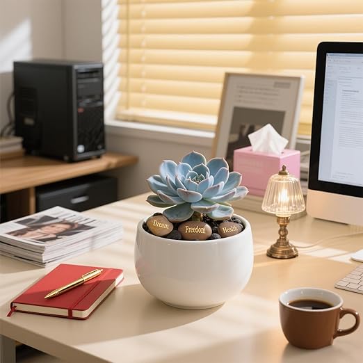 BigOtters Engraved Inspirational Stones, 10 Different Words Encouragement Amulets Gift Stones for Friends and Family as Meditation Decorations Birthday or Holiday Graduation Gift