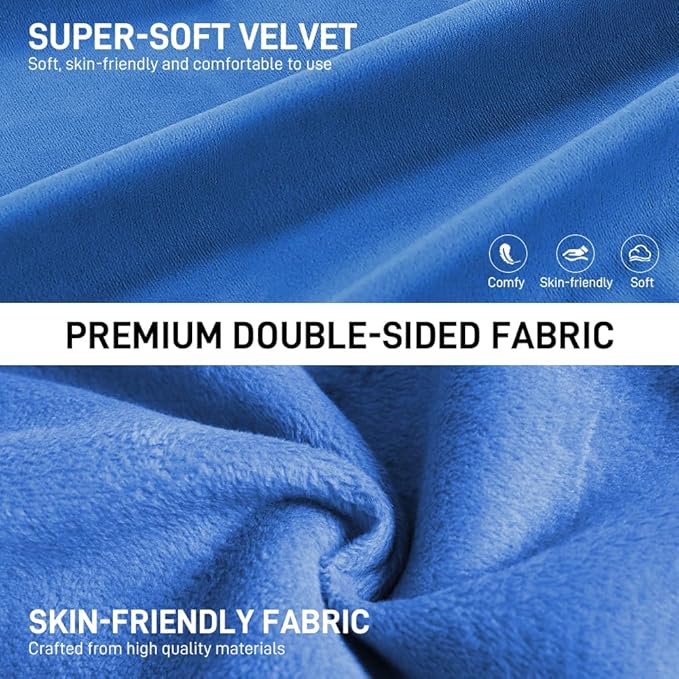 Microwavable Heating Pad for Neck and Shoulders, Weighted Microwave Moist Heated Wrap for Pain Relief Muscle Stress Tension, Heat Neck Wrap with Aromatherapy, Hot & Cold Compress, Blue