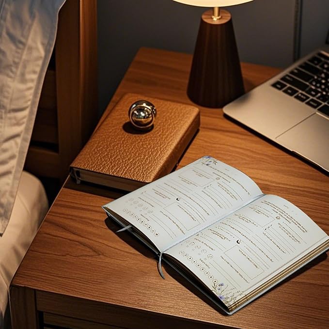 Gratitude Journal, Daily Reflection Journal for More Happiness, Mindfulness & Affirmation, Self Care Journals for Women & Men, 6 Inspirational Stickers and Ballpoint Pen, Beige