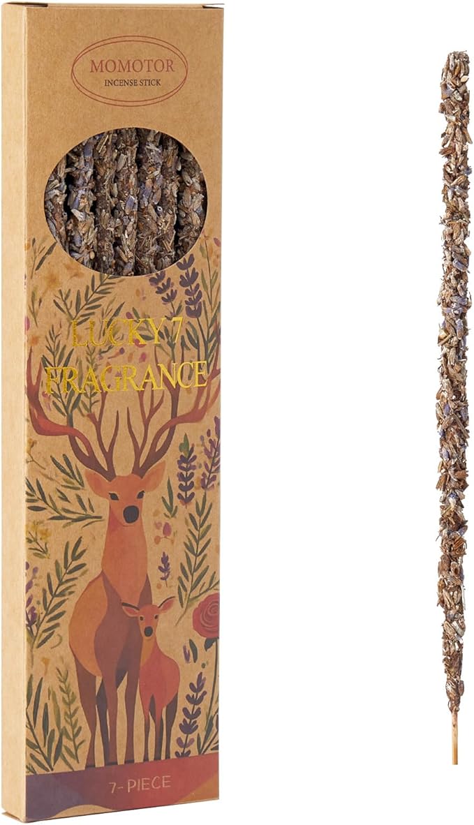Lavender Incense Sticks – 7 Natural Incense Sticks for Meditation, Spiritual Use and Stress Relief Gifts, Handmade for Air Purification