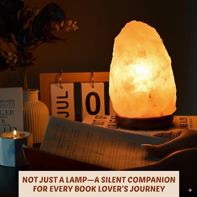 POHS 7 Inches,4-5 lbs, 100% Authentic Natural Himalayan Pink Salt Lamp, Hand Crafted Wooden Base, with on & Off Switch