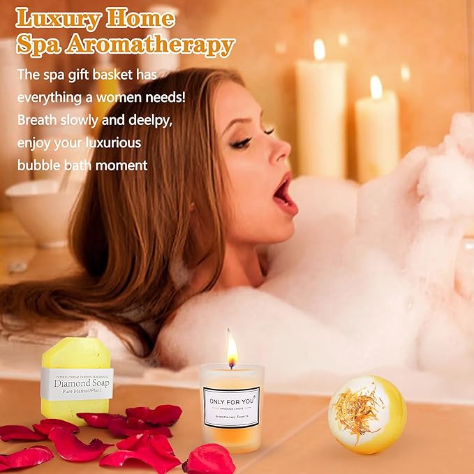 14PCS Sunflower Gifts Sending Sunshine Box, Self Care Gifts Get Well Soon Gifts Basket for Women, Relaxing Spa Gifts Care Package w/Blanket Mothers Day Gifts for Mom Wife, Girlfriend, Sister, Her