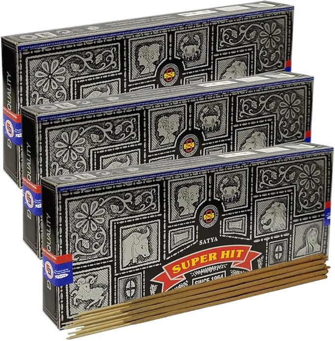 Super Hit Incense Sticks 100g and Holder Bundle - Pack of 3 (Approx 300 Sticks)