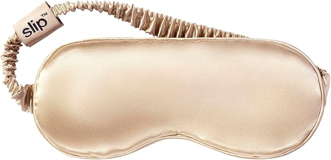 slip Pure Silk Sleep Mask - Caramel | 100% Mulberry Silk, Ultra Soft & Comfortable | Blocks Light for Restful Sleep, Adjustable Strap for Perfect Fit | Gentle on Skin & Hair, Ideal for Travel & Home