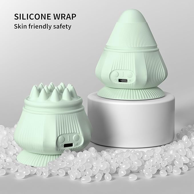 PROIRON Massage Ball with Suction Cup Pinpoint Deep Tissue Muscle Knot & Sore Relief, Vibration & Heating Trigger Point Massage Tool for Back Neck, Self-Massage Tool,4 Massage Heads