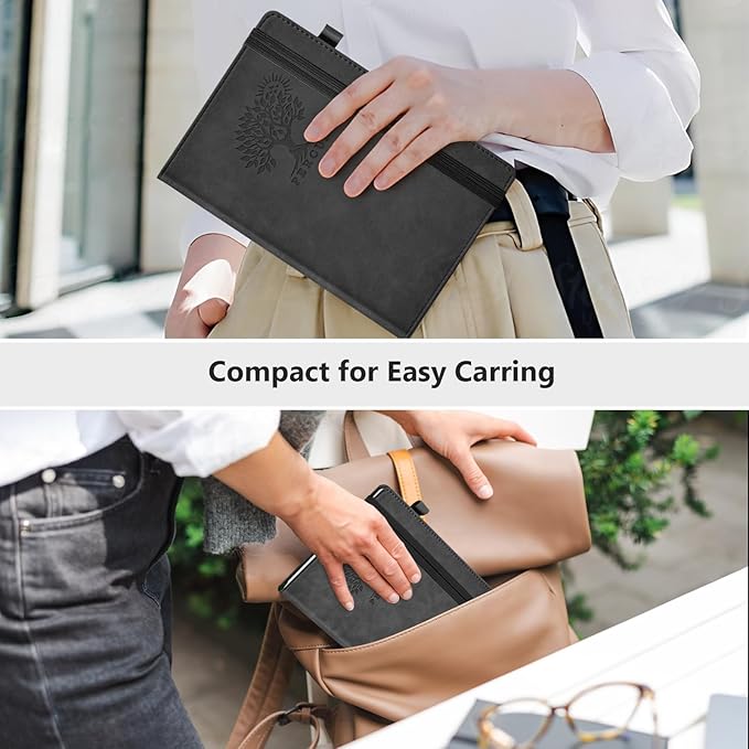 Lined Journal Notebook for Men & Women, 160 Pages College Ruled Journal for Writing, A5 Hardcover Leather Notebooks for Work, School, Business, Travel, Daily Diary 5.9" x 8.5" - Navy