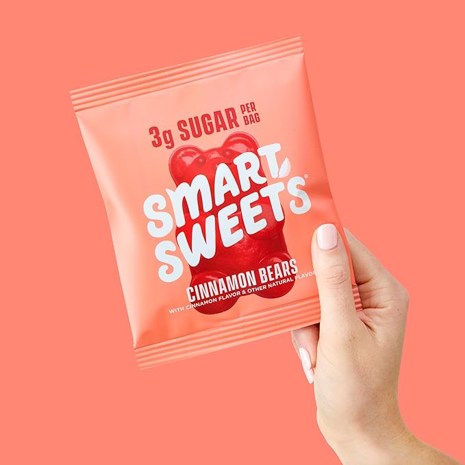 SmartSweets Cinnamon Bears Gummy Candy: 1.8oz (Pack of 14), Gummy Candy with Low Sugar, Low Calorie, No Artificial Sweeteners, Plant-Based, Gluten-Free, Healthy Snack for Kids & Adults
