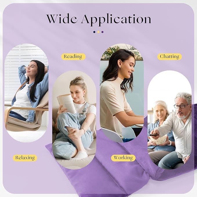 Microwavable Heating Pad with Washable Cover 13x7 Inch Flaxseed Microwave Hot Pack, Lavender Scent, Moist Warm Compress for Relaxation, Non-Electric & Portable