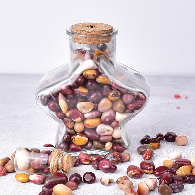 Polished Mookaite Jasper Crystals - 72 Pcs, 0.5" 10 oz, Handpicked Tumbled Gemstones Rocks, Pebbles for Reiki, Chakra, Healing Home Decor