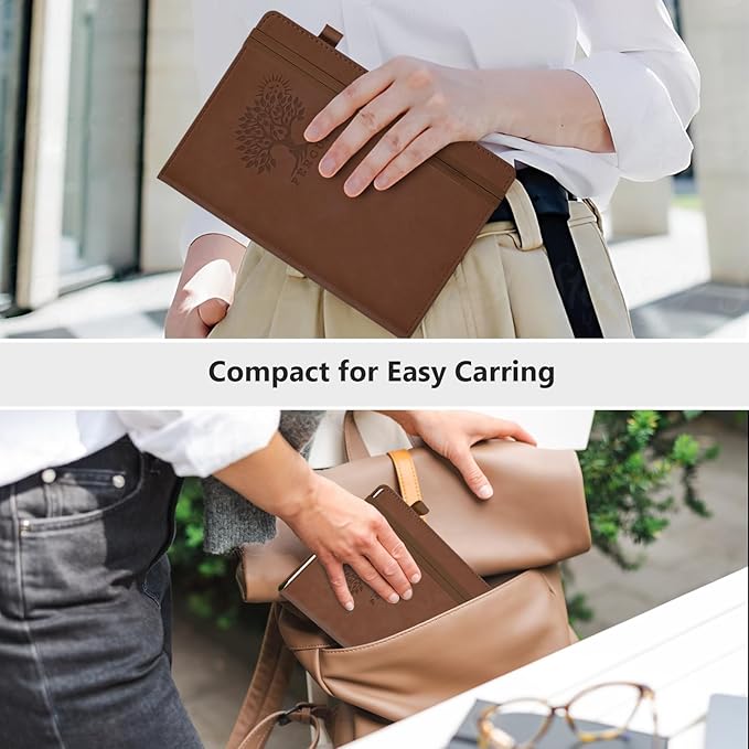 Blank Journal Ntebook for Men & Women, 160 Pages Blank Journals for Writing, Drawing,Sketch Book,5.9" x 8.5" Leather Sketchbook, Unlined Notebook for Work, School, Art - Brown