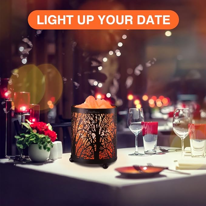 Zanflare Salt Lamp, Pink Salt Lamp, Salt Rock Lamp, Night Light in Fawn Design Metal Basket with Dimmer Switch, for Mother's Day, House Warming, Holiday Gift for Mom
