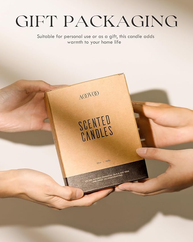 AOOVOO Lemon Lavender Scented Candle - Lavender Candle, Scented Candles, Soy Candles for Home 22 oz