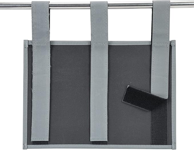 Hanging Bedside Caddy, Bedside Storage Organizer for Magazine, Phone, Remote control (Classic 4 Pockets-Grey)