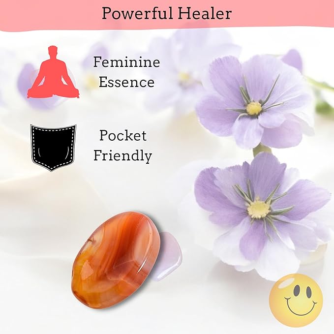 Red Onyx Worry Stones – Crystal Thumb Worry Stone for Anguish, Stress – Relaxing & Soothing Balance Stones for Meditation, Relief – Healing Stones & Crystals for Men, Women