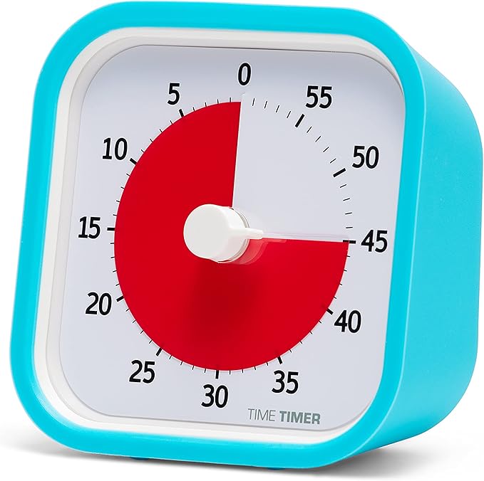 TIME TIMER 60 Minute MOD Education Edition — Visual Timer with Desktop Software for Kids Classroom Learning, Teachers Desk Clock, Study Tool and Office Meetings with Silent Operation (Sky Blue)