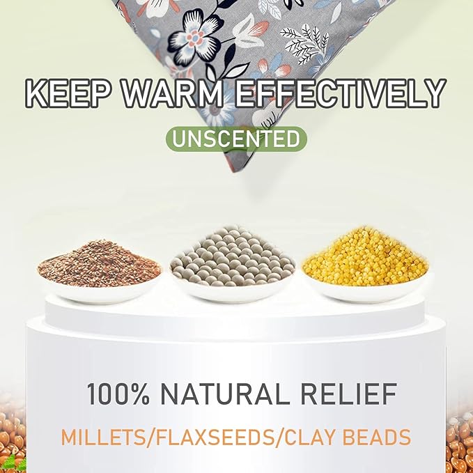 UNCN Wide Microwave Heating pad with Washable Cover 9.5x16in Microwavable Hot Pad for Neck Shoulder, Cramps, Back Pain Relief, Cordless Warm Compress Weighted Moist Heat Pack for Aches, Unscented