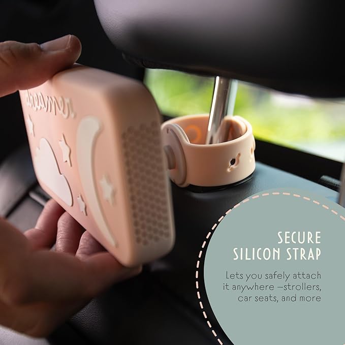 Dreamer Sound Machine - Portable BPA-Free Silicone Sleep Aid with Sleep-Promoting Frequencies, Night Light & Soothing Sounds for Babies & Kids - Peach