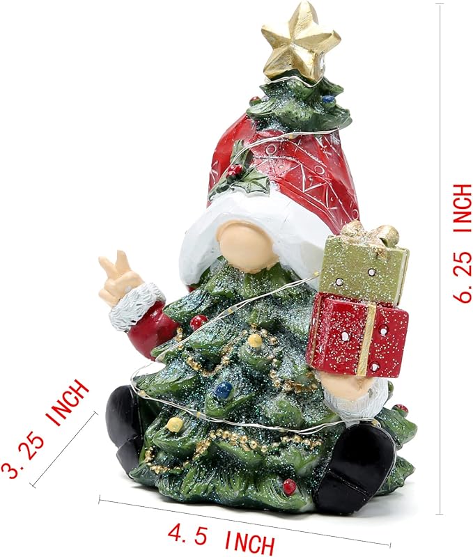 Hodao 6" Christmas Gnome Decorations Xmas Tree Gnome Figurines Decor Handmade Elf Scandinavian Tomte Figurines for Xmas Decor Gift - Christmas Party Home Decorations