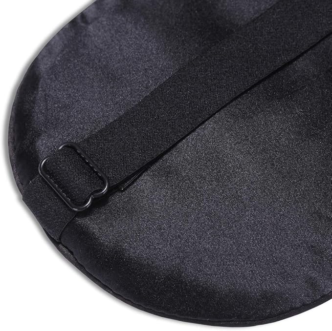Alaska Bear Organic Silk Sleep Mask Cool Super Smooth Eye Cover Genuine Mulberry Silk Face Skin Care, Soft Filling, Lightweight for Home or Travel Use (Original Black, Flat)
