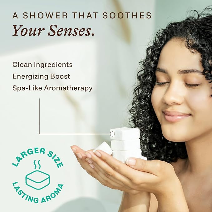 Shower Steamers Aromatherapy - USA Made with Natural Ingredients & Eucalyptus Essential Oil, Large Shower Bombs, Relaxation Spa Gifts for Women & Men, Unique Self Care Gifts
