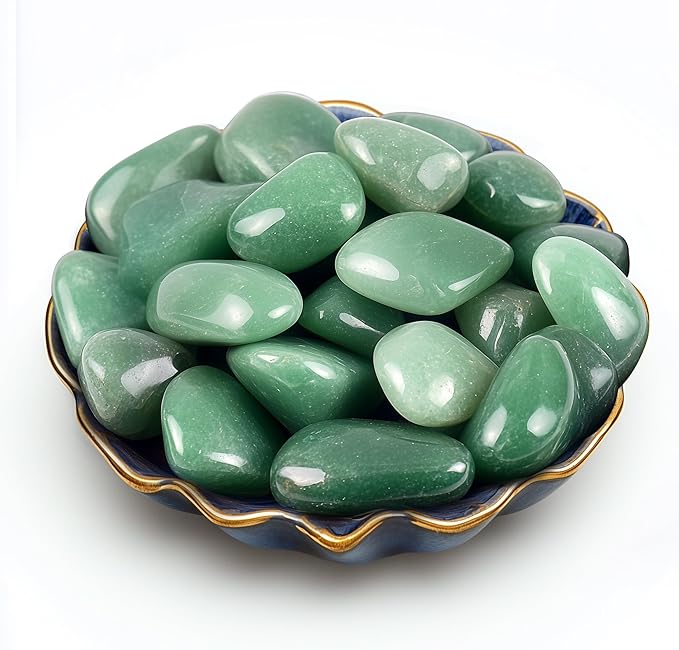 Polished Stone Set Aventurine Crystals, 0.8" Handpicked Tumbled Gemstones Rocks, Pebbles for Reiki, Chakra, Healing, Home Decor