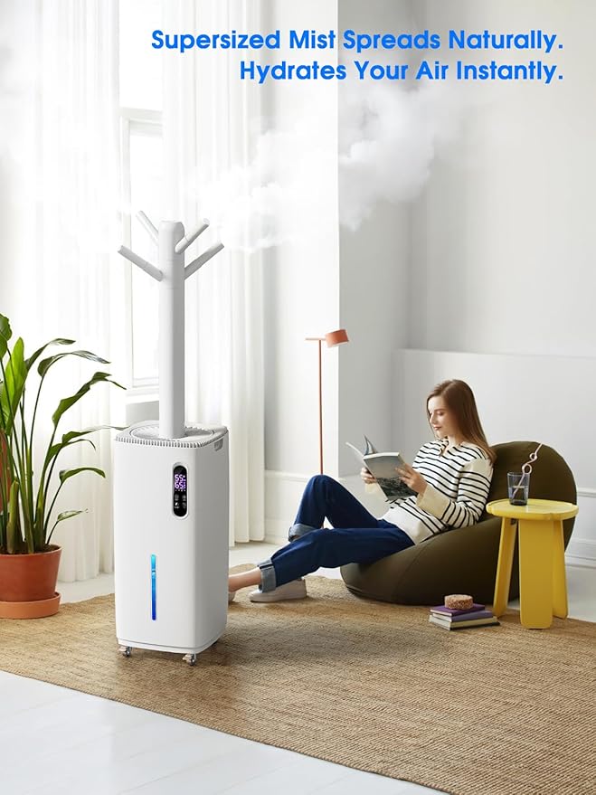 26L/5.7Gal Humidifier Large Room 3000 ftยฒ, Supersized Cool Mist, 38H Quiet Humidifiers for Bedroom, 2000mL/h Mist Output, Touch/Remote Control, Humidifiers for Home, Whole House, Plant, White