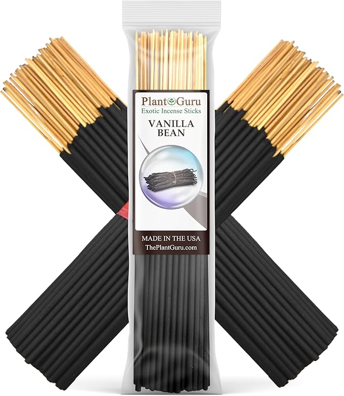 Vanilla Bean Exotic Incense Sticks 7 Inch - Bulk 1 Bundle 85 to 100 Sticks - Natural 7" Long Lasting Aroma That Burns for 30 to 45 Minutes.
