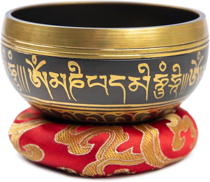 Tibetan Singing Bowl Set Brass - Master Healing Grade - Authentic Handcrafted Sound Bowl by Himalayan Bazaar