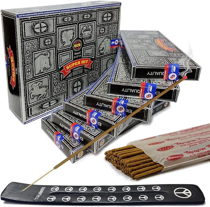 Super Hit Incense Sticks 100g and Holder Bundle - Pack of 6 (Approx 600 Sticks)