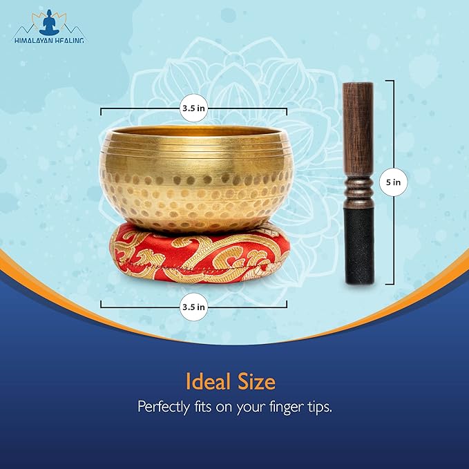 Tibetan Singing Bowls Set~ Meditation Sound Bowl hand Hammered in Nepal For Yoga, Meditation, Mindfulness, Healing & Chakra balancing~ (3.5 inch)