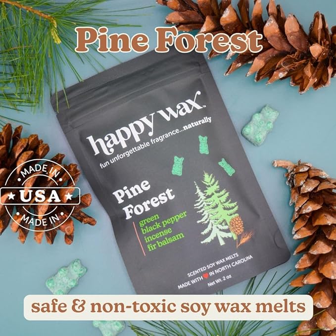 Happy Wax Fall Woods Mix Premium Scented Natural, Non Toxic Soy Wax Melts – 6 Total Oz. of Scented Wax Melts. Includes: White Birch, Fall Woods and Pine Forest.