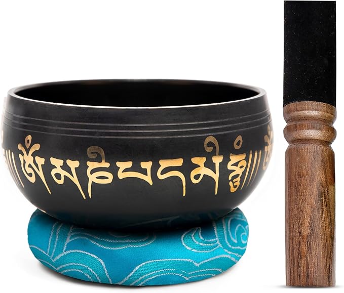 Tibetan Singing Bowl Set Brass - Master Healing Grade - Authentic Handcrafted Sound Bowl by Himalayan Bazaar
