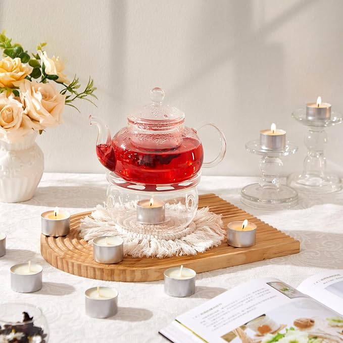 Unscented Palm Tea Lights Candles 100 Pack Bulk, 8 to 9 Hours Long Burning White Tea Lights,Non-Paraffin, Smokeless, Mini Tealight Candles for Wedding, Christmas Lights, Party, Power Outages