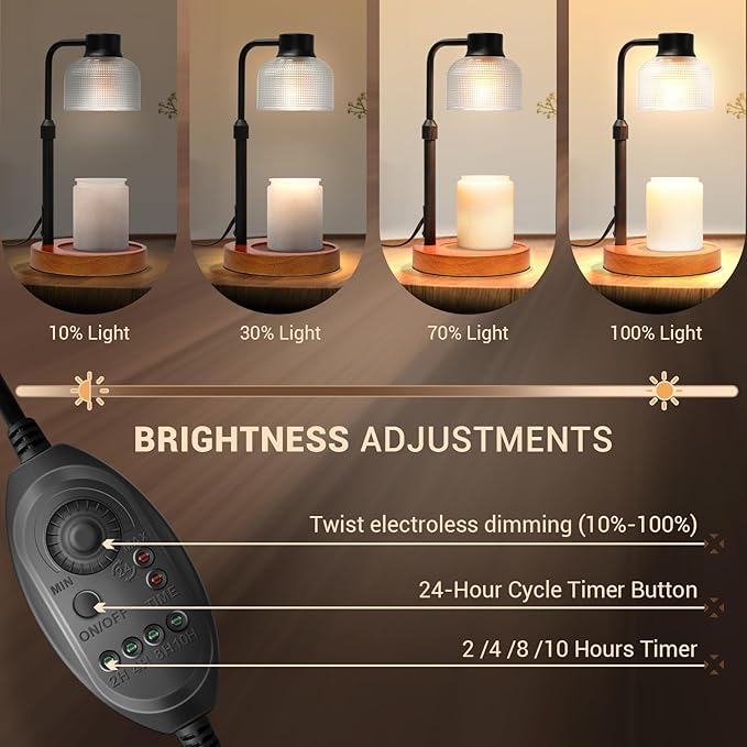 KLL Candle Warmer Lamp with Timer: Christmas Gifts for Women - Birthday Gifts for Women Mom - Vintage Home Decor - House Warming Gifts for New Home - Wax Warmer for Jar Candles