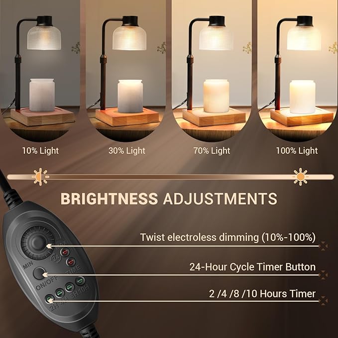 KLL Candle Warmer Lamp with Timer: Christmas Gifts for Women, Birthday Gifts for Women Mom - Vintage Home Decor - House Warming Gifts New Home - Wax Melt Warmer for Jar Candles