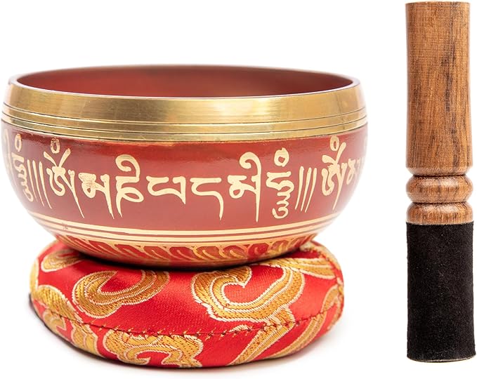 Tibetan Singing Bowl Set Brass - Master Healing Grade - Authentic Handcrafted Sound Bowl by Himalayan Bazaar