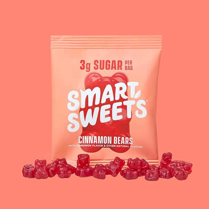 SmartSweets Cinnamon Bears Gummy Candy: 1.8oz (Pack of 14), Gummy Candy with Low Sugar, Low Calorie, No Artificial Sweeteners, Plant-Based, Gluten-Free, Healthy Snack for Kids & Adults