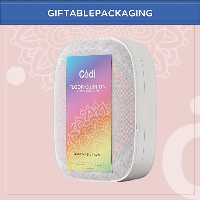 Codi 32 Inch Round Floor Pillow, Large Meditation Pouf Cushion , Memory Foam Stuffer Circle Throw Pillows - (Purple Orchid, 1 Count (Pack of 1))