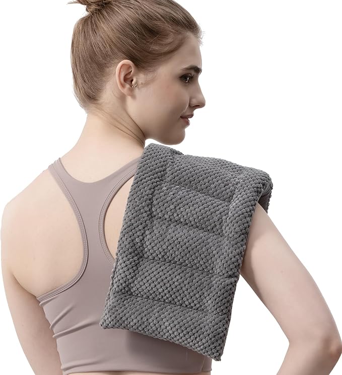 Weighted Microwave Heating Pad (1.8 lbs), 16x7 Inch Microwavable HotPack for Muscle Pain Relief Soothes Aches in Shoulders, Lower Back & Abdomen, Moist Heat Therapy Reusable