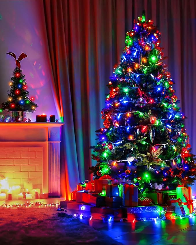 Multicolor Christmas String Lights,Total 250FT 760 LED Indoor Outdoor Clear Wire, Christmas Lights for Bedroom, Timer & Memory, Plug in Fairy Lights for Tree Outside Xmas Holiday Decorations