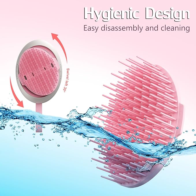 Scalp Massager Hair Growth - Electric Head Massager Brush - Unique Birthday Gifts for Women - Sonic Vibration Comb for Stimulating Follicles - Relax Scalp Stress for Mom - Pink